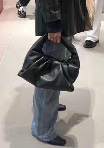 Dina Leather Shoulder Hobo Bag Black