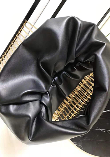 Dina Leather Shoulder Hobo Bag Black