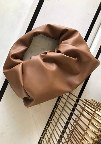 Dina Leather Shoulder Hobo Bag Brown