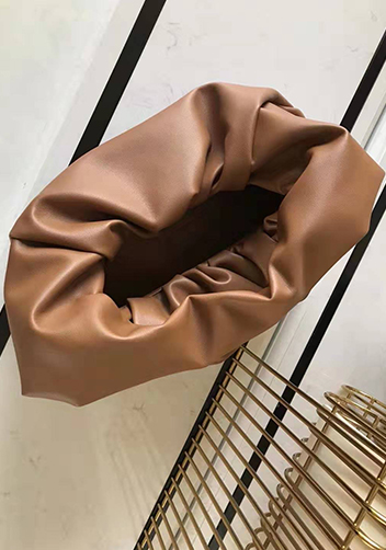 Dina Leather Shoulder Hobo Bag Brown
