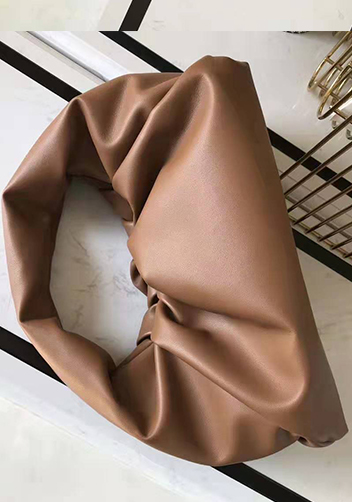 Dina Leather Shoulder Hobo Bag Brown