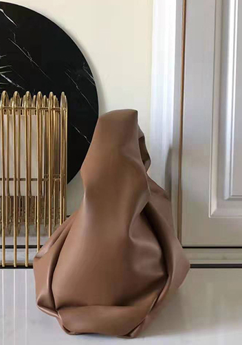 Dina Leather Shoulder Hobo Bag Brown