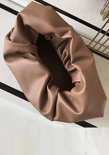 Dina Leather Shoulder Hobo Bag Brown