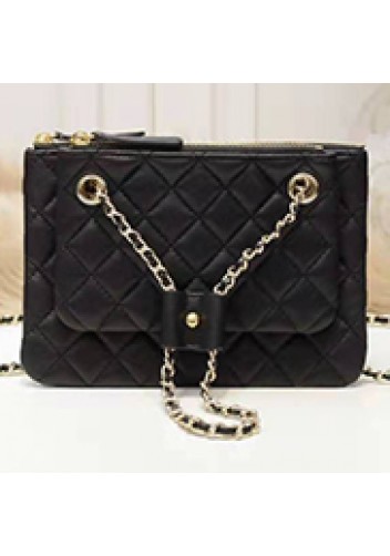 Vanecia Leather Small Shoulder Bag Black