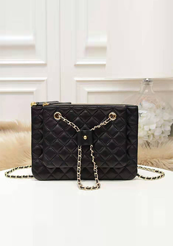 Vanecia Leather Medium Shoulder Bag Black