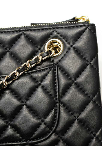 Vanecia Leather Medium Shoulder Bag Black