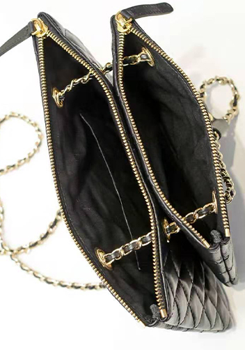 Vanecia Leather Medium Shoulder Bag Black
