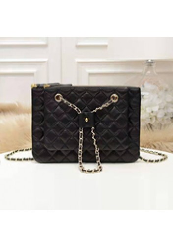 Vanecia Leather Medium Shoulder Bag Black
