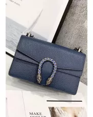 Jess Medium Leather Shoulder Bag Blue