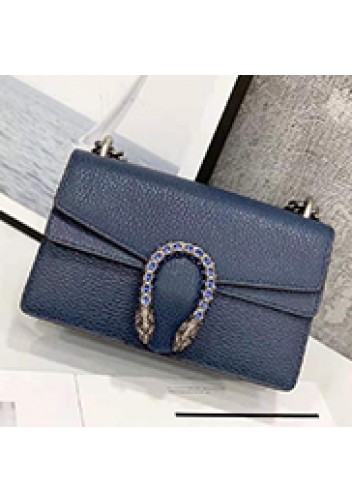 Jess Medium Leather Shoulder Bag Blue