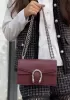 Jess Medium Leather Shoulder Bag Burgundy