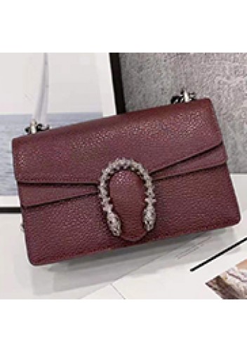 Jess Medium Leather Shoulder Bag Burgundy