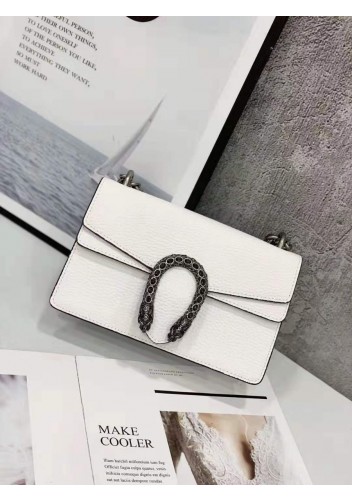 Jess Medium Leather Shoulder Bag White
