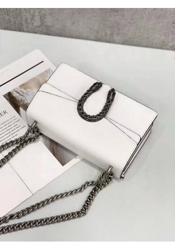 Jess Medium Leather Shoulder Bag White