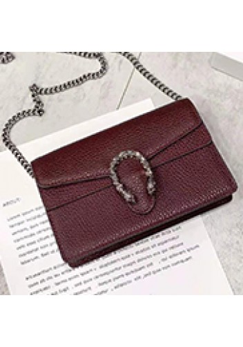 Jess Mini Leather Shoulder Bag Burgundy