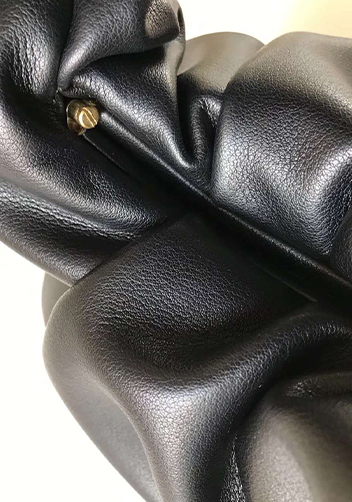 Dina Small Leather Shoulder Hobo Bag Black