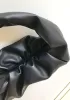 Dina Small Leather Shoulder Hobo Bag Black
