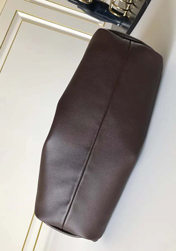 Dina Small Leather Shoulder Hobo Bag Chocolate
