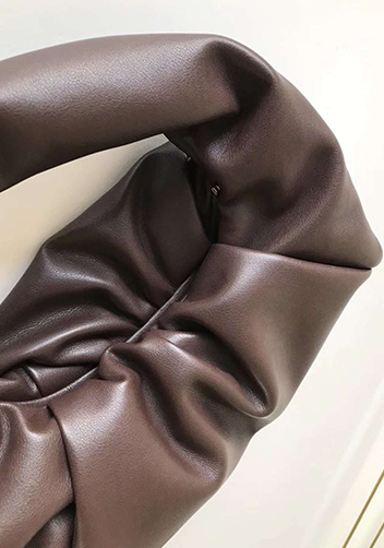 Dina Small Leather Shoulder Hobo Bag Chocolate
