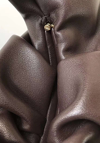Dina Small Leather Shoulder Hobo Bag Chocolate