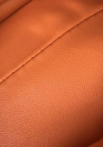 Dina Small Leather Shoulder Hobo Bag Orange
