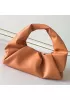 Dina Small Leather Shoulder Hobo Bag Orange
