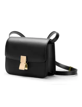 Martha Classic Leather Bag Black