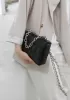 Mia Leather Chain Shoulder Bag Black