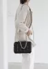 Mia Leather Chain Shoulder Bag Black