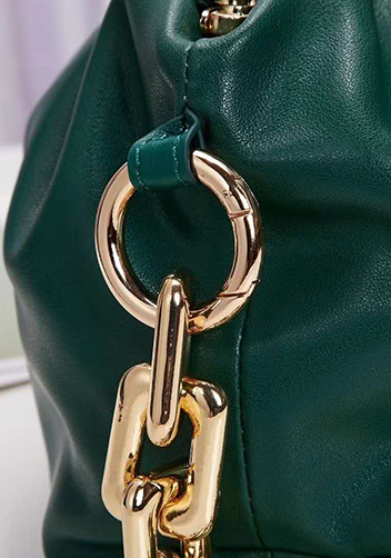 Dina Leather Clutch Chain Bag Green