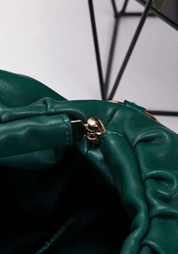 Dina Leather Clutch Chain Bag Green