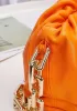 Dina Leather Clutch Chain Bag Orange