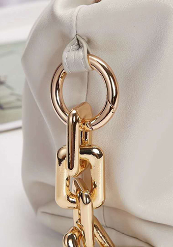 Dina Leather Clutch Chain Bag White