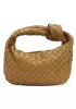 Dina Small Knotted Intrecciato Leather Tote Beige