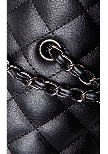 Adele Vegan Leather Large Bag Black