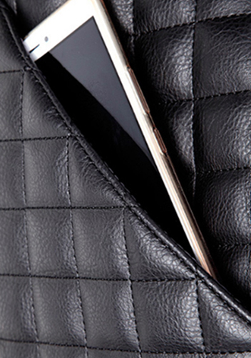 Adele Vegan Leather Large Bag Black