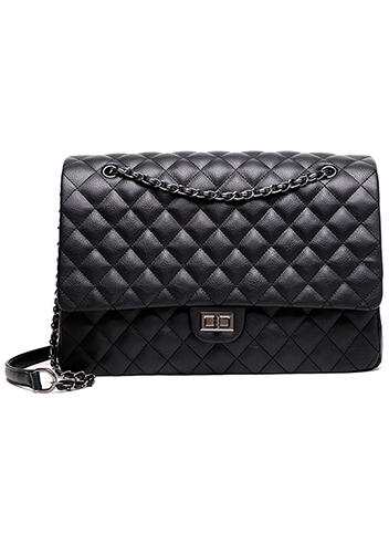 Adele Vegan Leather Large Bag Black