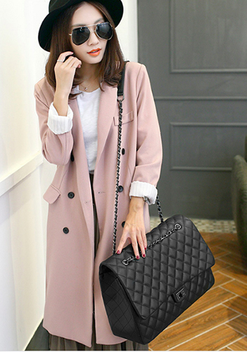 Adele Vegan Leather Large Bag Black