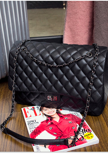 Adele Vegan Leather Large Bag Black