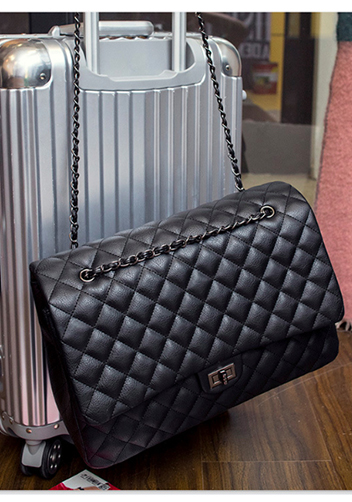 Adele Vegan Leather Large Bag Black