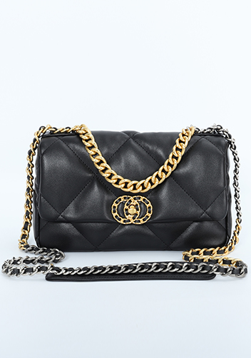 Adele Flap Small Bag Circle Hardware Black