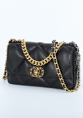 Adele Flap Small Bag Circle Hardware Black