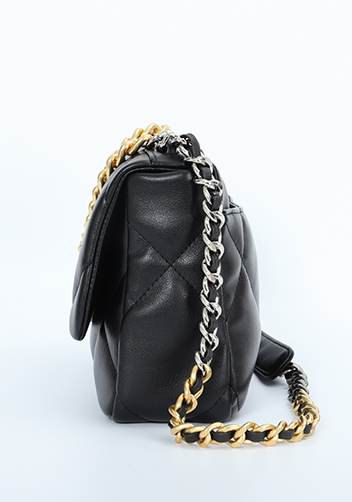 Adele Flap Small Bag Circle Hardware Black