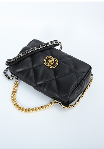 Adele Flap Small Bag Circle Hardware Black