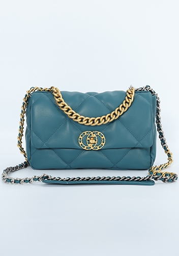 Adele Flap Small Bag Circle Hardware Blue