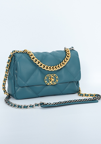 Adele Flap Small Bag Circle Hardware Blue