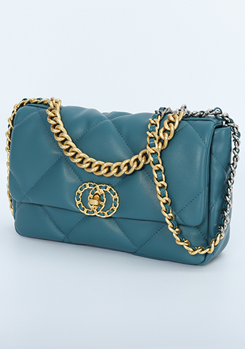 Adele Flap Small Bag Circle Hardware Blue