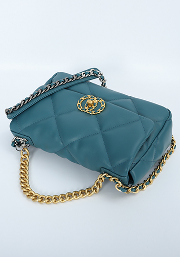 Adele Flap Small Bag Circle Hardware Blue