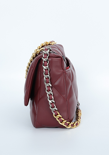 Adele Flap Small Bag Circle Hardware Burgundy