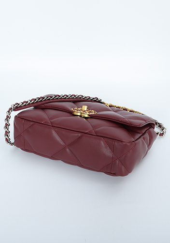 Adele Flap Small Bag Circle Hardware Burgundy